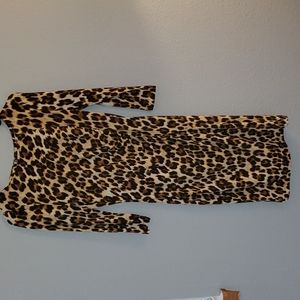 Jennifer Lopez Leopard Print 3/4 Sleeve Dress